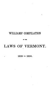 Front cover of The compiled statutes of the state of Vermont by Vermont.