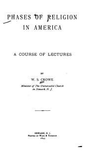 Front cover of Phases of religion in America by W. S. Crowe