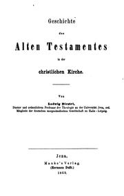 Front cover of Geschichte des Alten Testamentes in der christlichen kirche by Ludwig Diestel