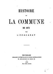 Front cover of Histoire de la Commune de 1871 by Lissagaray