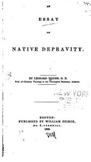 Front cover of An essay on native depravity by Woods, Leonard