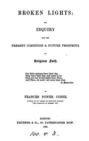 Cover of Broken lights by Frances Power Cobbe