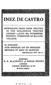 Cover of Inez de Castro by Bowyer Nichols