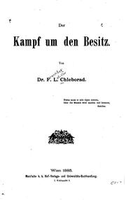 Front cover of Der Kampf um den Besitz by František Ladislav Chleborad