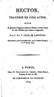 Cover of Hector by J.-Charles-J Luce de Lancival