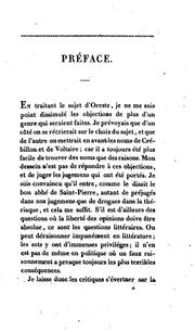 Front cover of Oreste by Mély-Janin, Jean Marie Janin called
