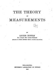 Front cover of The theory of measurements by Tuttle, Lucius