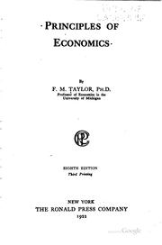 Cover of Principles of economics by Fred M. Taylor