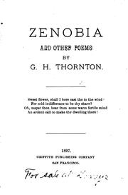 Front cover of Zenobia and other poems by George H. Thornton