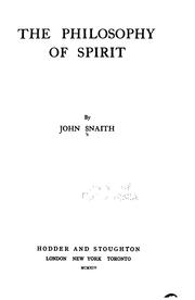 Front cover of The philosophy of spirit by John Snaith