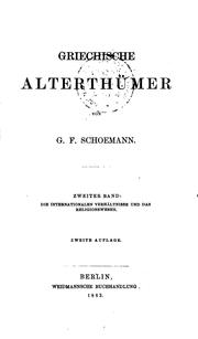 Cover of Griechische Alterthümer by Georg Friedrich Schömann