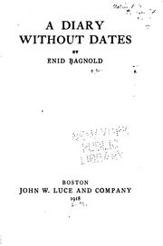 Cover of A diary without dates by Bagnold, Enid.