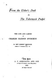 Front cover of From the usher's desk to the Tabernacle Pulpit by Robert Shindler