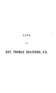 Front cover of Life of Rev. Thomas Brainerd, D.D by Mary Brainerd