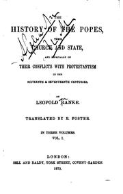 Front cover of History of the Popes by Leopold von Ranke