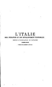 Front cover of L' Italie by Isidore Sachs