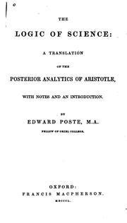 Front cover of The logic of science by Aristotle