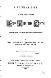Front cover of A popular life of our Holy Father, Pope Pius the Ninth by Brennan, Richard, 1833?-1893