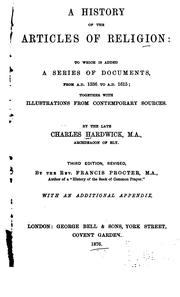 Cover of A history of the Articles of religion by Hardwick, Charles