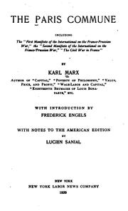 Front cover of La guerra civil en Francia by Karl Marx