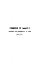 Front cover of Hildebert de Lavardin, évêque du Mans, archevêque de Tours (1056-1133) by Adolphe Dieudonné
