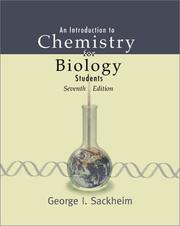 Cover of Introduction to chemistry for biology students by George I. Sackheim