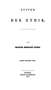 Front cover of System der ethik by Immanuel Hermann Fichte
