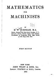 Front cover of Mathematics for machinists by Reuben Wesley Burnham