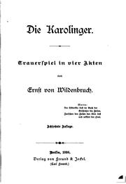 Cover of Die Karolinger by Ernst von Wildenbruch