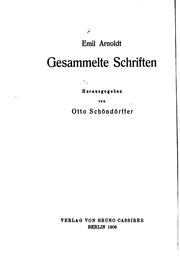 Front cover of Gesammelte Schriften by Emil Arnoldt