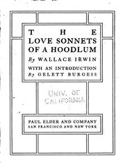 Front cover of The love sonnets of a hoodlum by Wallace Irwin