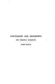Front cover of Discussions and arguments on various subjects by John Henry Newman