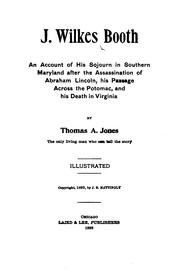 Cover of J. Wilkes Booth by Thomas A Jones