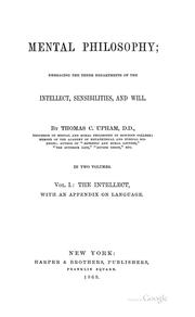 Cover of Mental philosophy by Thomas Cogswell Upham