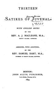 Front cover of Thirteen satires of Juvenal by Juvenal