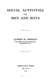 Front cover of Social activities for men and boys by Albert Meader Chesley
