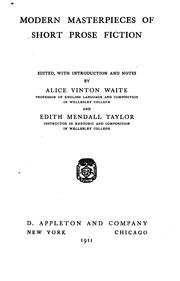 Front cover of Modern Masterpieces of Short Prose Fiction by Alice Waite
