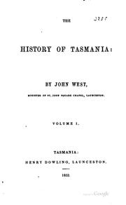 Front cover of The history of Tasmania by West, John