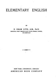 Front cover of Elementary English by Eliphalet Oram Lyte