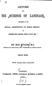 Front cover of Lectures on the science of language, delivered at the Royal institution of Great Britain in 1861 [and 1863] by F. Max Müller