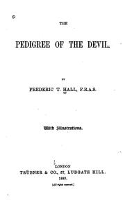 Front cover of Pedigree of the Devil by Frederic T. Hall