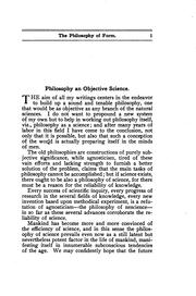 Front cover of The philosophy of form by Paul Carus