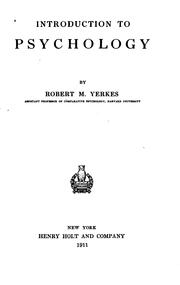 Front cover of Introduction to psychology by Yerkes, Robert Mearns