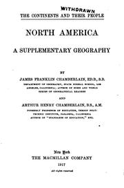 Cover of North America by James Franklin Chamberlain