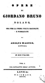 Front cover of Opere di Giordano Bruno Nolano by Giordano Bruno