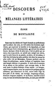 Cover of Discours et mélanges littéraires by Abel-François Villemain