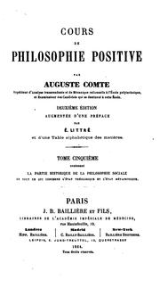 Cover of Cours de philosophie positive by Auguste Comte