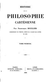 Cover of Histoire de la philosophie cartésienne by Francisque Bouillier