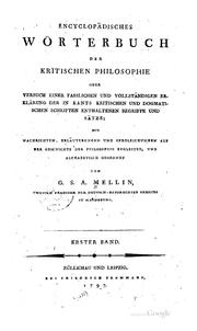 Front cover of Encyclopädisches Wörterbuch der kritischen Philosophie by George Samuel Albert Mellin