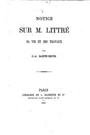 Cover of Notice sur M. Littré by Charles Augustin Sainte-Beuve